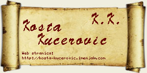 Kosta Kućerović vizit kartica